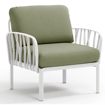 NARDI KOMODO POLTRONA Fotel fehér-dzsungelzöld sunbrella színben