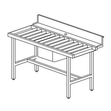 Kromo K 195 Görgős Kifutó asztal mosogató medencével