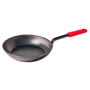 Szénacélból készült serpenyő szilikon fogantyúval, 28 cm