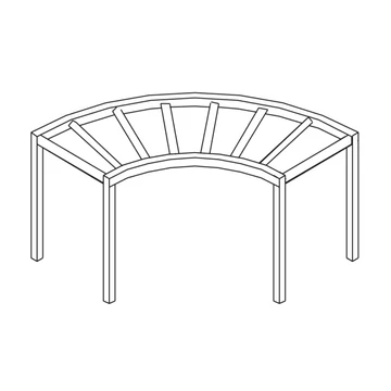 Kromo L21 Görgős Kifutó asztal, 90°-ban kerekített
