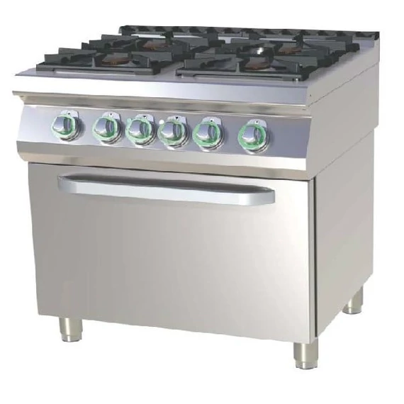 RM Gastro SPT 780/21 G Gáztűzhely 4 égővel, gázüzemű sütővel