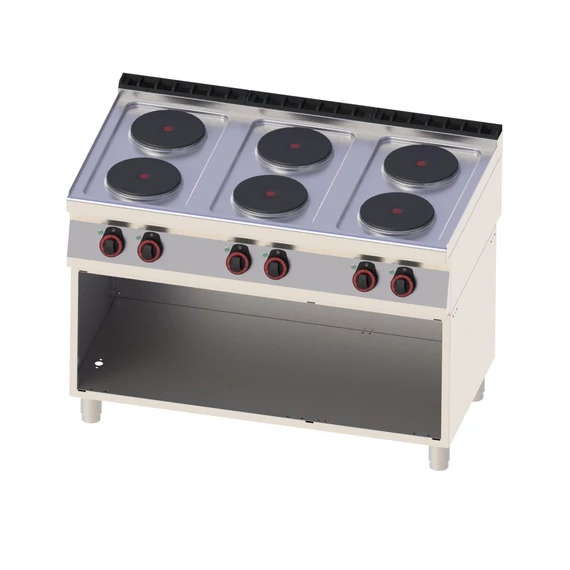 RM Gastro REDFOX SP 70/120 E Álló, elektromos tűzhely 6 db kör alakú főzőlappal