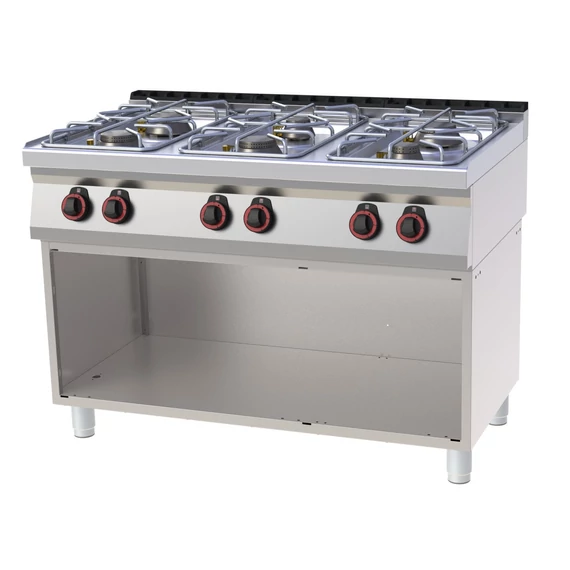 RM Gastro REDFOX SP 70/120 G Álló Gáztűzhely 6 égővel