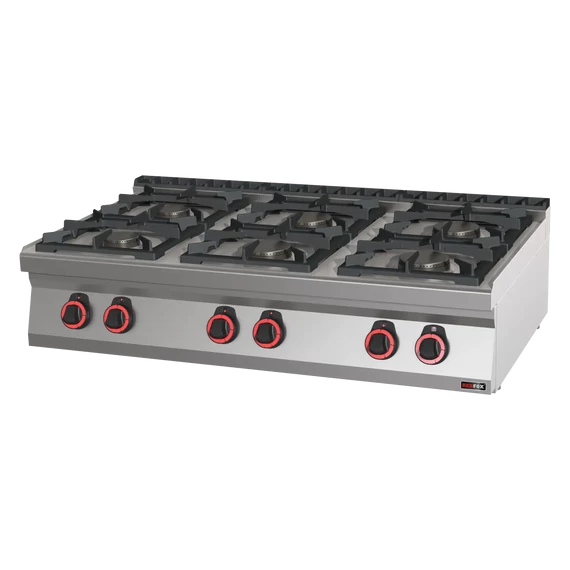 RM Gastro REDFOX SPB 70/012 G Gáztűzhely 6 égővel