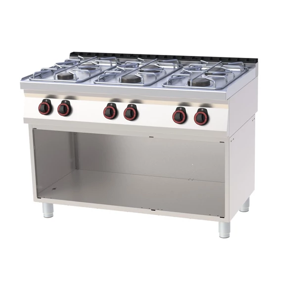 RM Gastro REDFOX SPB 70/120 G Álló Gáztűzhely 6 égővel