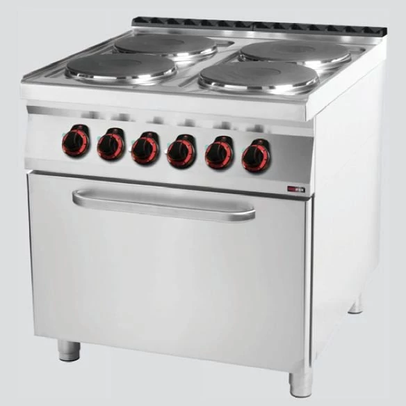 RM Gastro SPT 90/80 11 E Elektromos tűzhely 4 kör alakú főzőlappal, légkeveréses sütővel