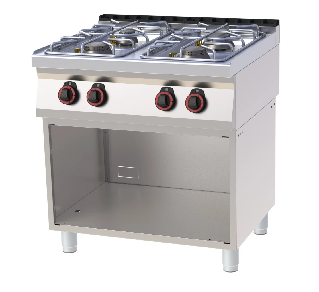 RM Gastro REDFOX SP 70/80 G Álló Gáztűzhely 4 égővel