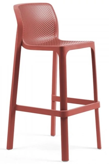 NARDI NET STOOL Bárszék korall piros színben