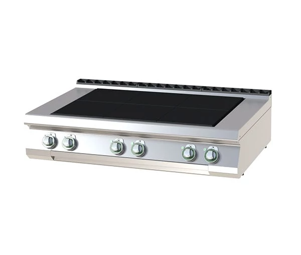 RM Gastro SPL 7012 E Elektromos tűzhely 6 db süllyesztett, nagy teljesítményű, szögletes főzőlappal