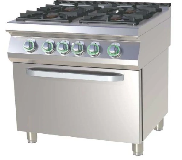 RM Gastro SPT 780/21 G Gáztűzhely 4 égővel, gázüzemű sütővel