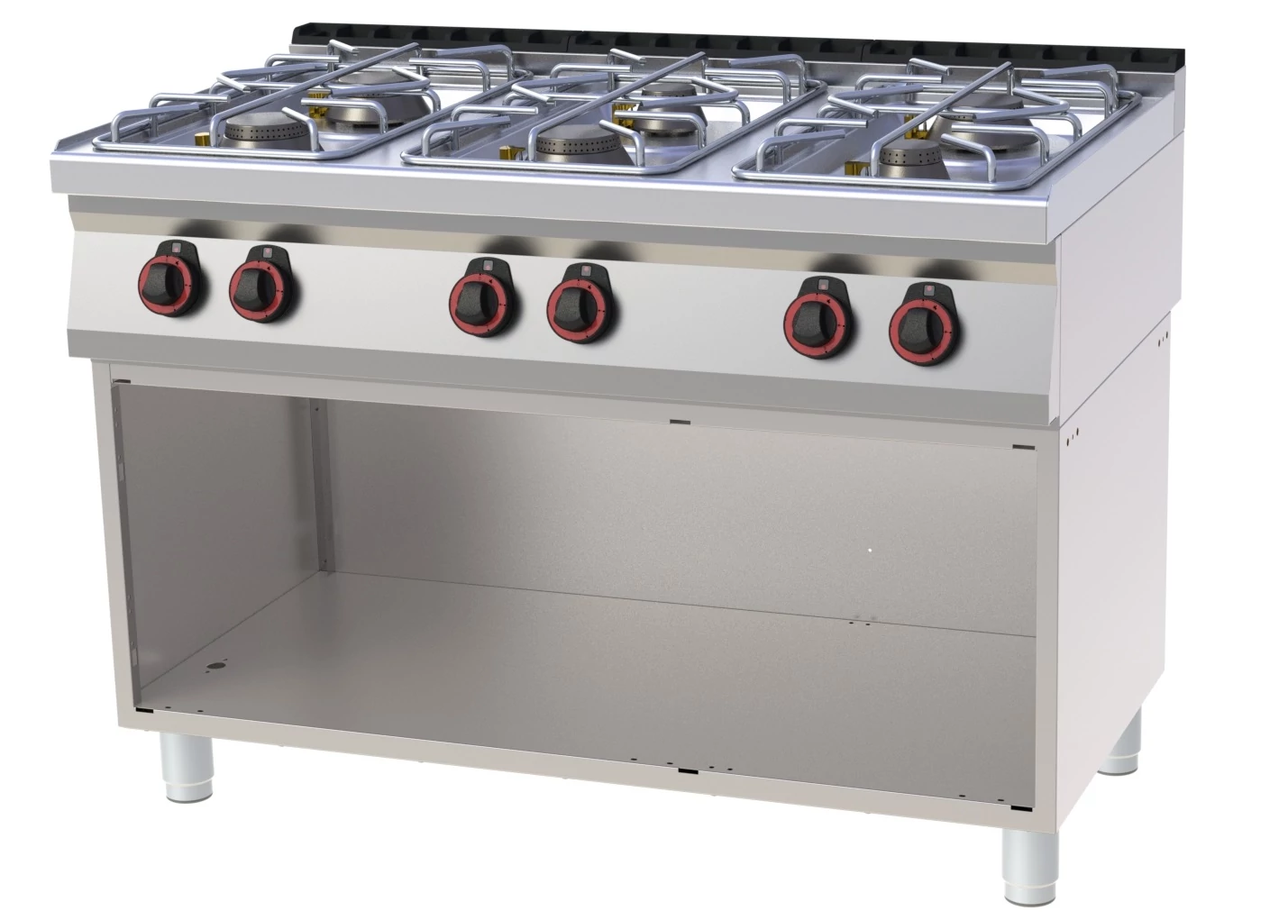 RM Gastro REDFOX SP 70/120 G Álló Gáztűzhely 6 égővel