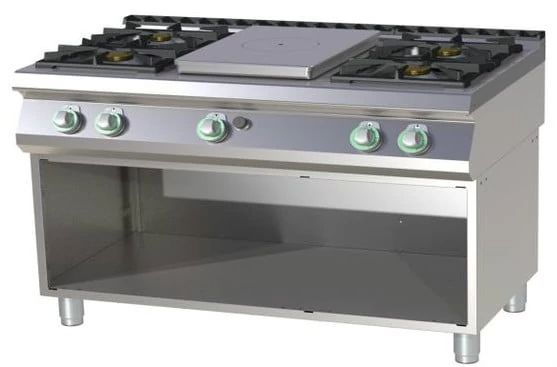 RM Gastro STPS 7120 G Gáztűzhely 4 db égővel, francialappal
