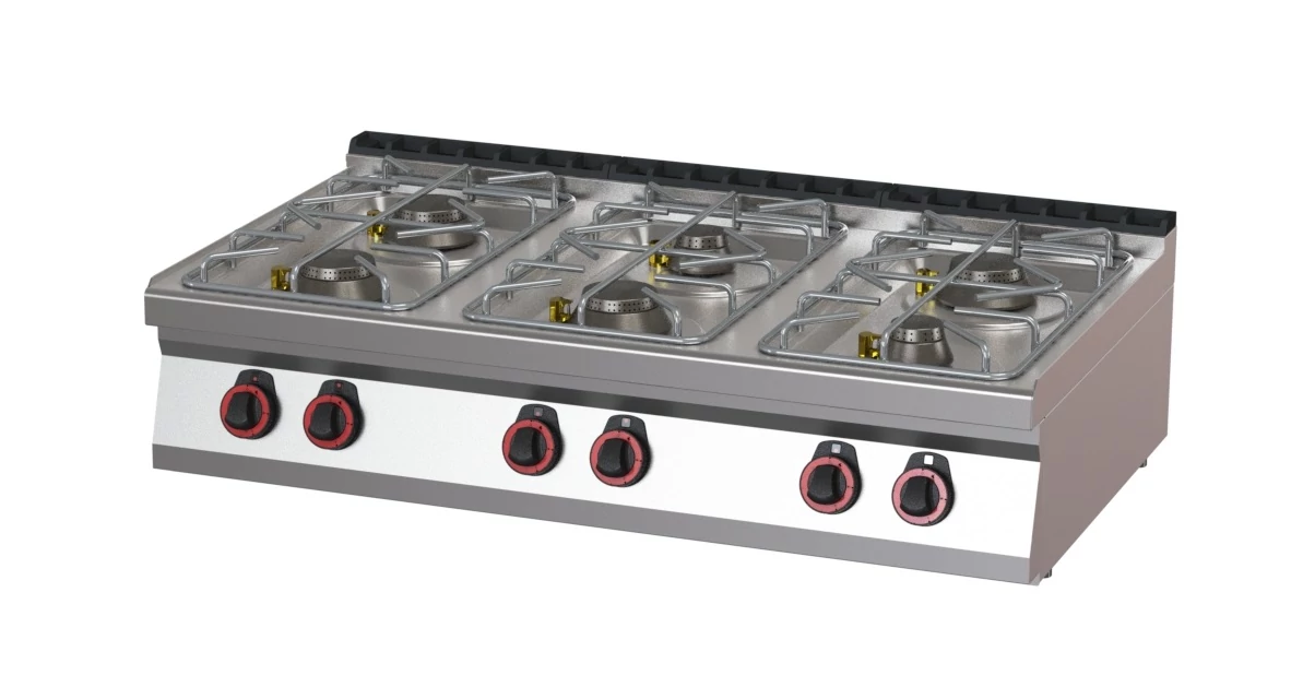 RM Gastro REDFOX SP 70/012 G Gáztűzhely 6 égővel