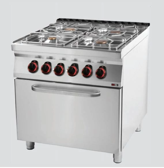 RM Gastro SPT 90/80 21 GE Gáztűzhely 4 égővel, statikus sütővel