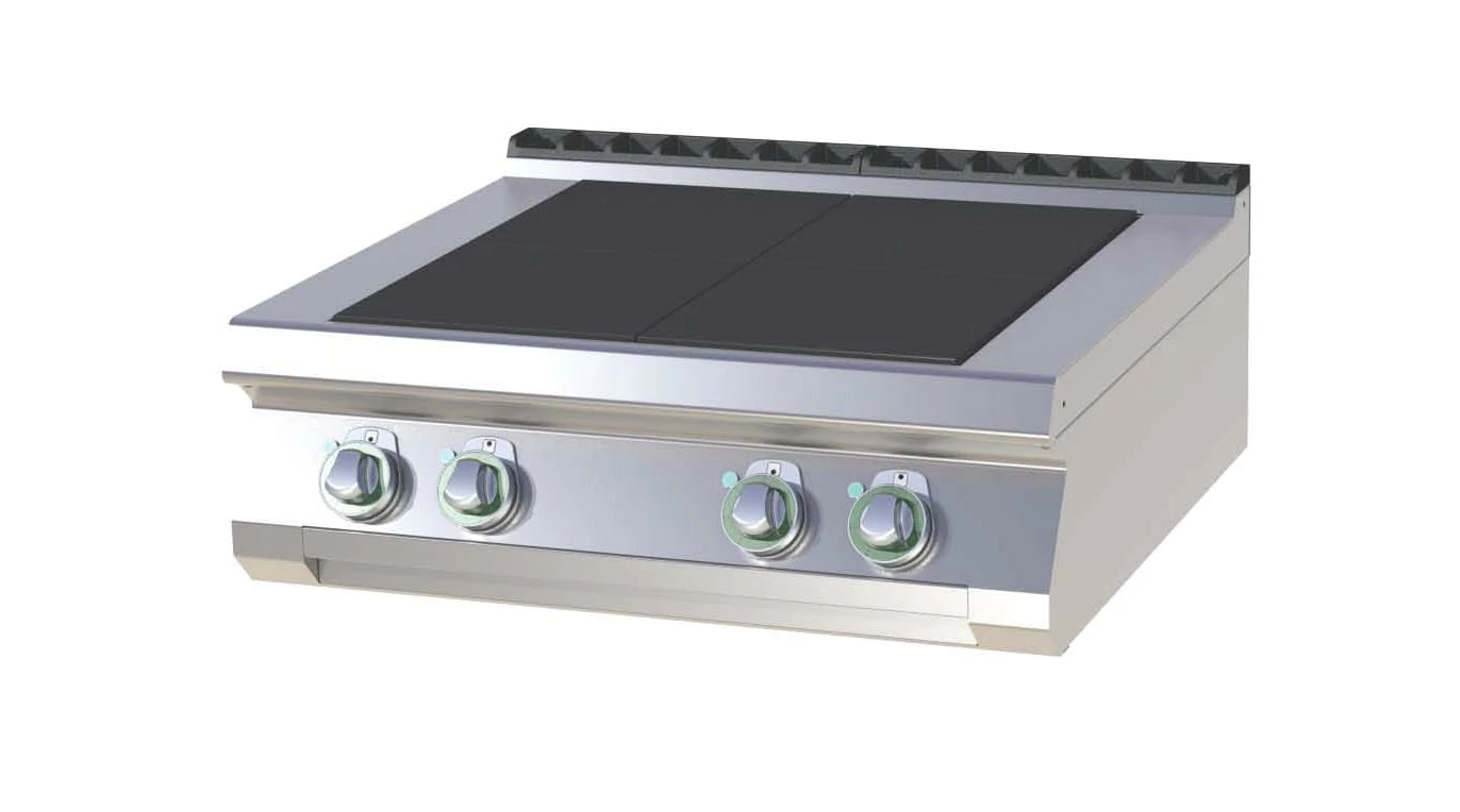 RM Gastro SPL 708 E Elektromos tűzhely 4 db süllyesztett, nagy teljesítményű, szögletes főzőlappal